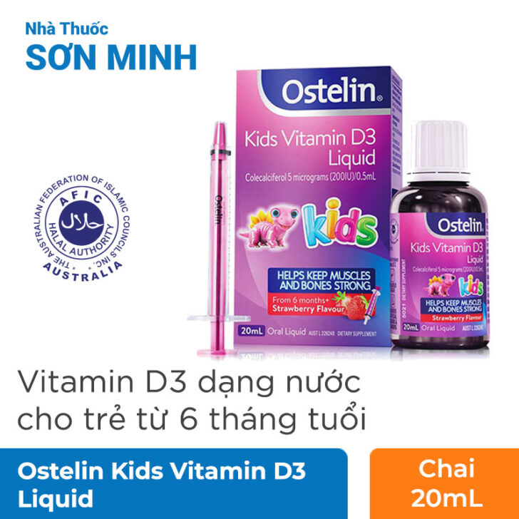 Ostelin vitamin d kids liquid hộp 20ml bổ sung hàm lượng vitamin d cho